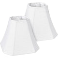 2-Pack White Square Cut Corner Lamp Shades, 6.5" Top × 13" Bottom × 10.8" Height, Spider Fitter – Medium Shade For Table Lamps, Foldable Bell Fabric Lampshade, Modern & Minimalist Home Decor.