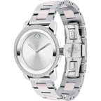 Movado Bold Iconic Women'S Watch - Swiss Quartz 2H Movement, Stainless Steel Ceramic Center Link Bracelet - 3 Atm Water Resistance - Sparkling Crystal Details For Her - 36Mm