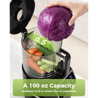 Tuumiist 3-In-1 Cold Press Juicer Machine, Smart Touch Masticating Juicers For Whole Fruit & Vegetable, 6.5" Wide Chute Slow Juicer For Nut Milk & Sorbet, High Yield, 100Oz Large Capacity, Easy Clean