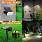 Solar Spot Lights Outdoor, [6 Pack/65 Led/3 Modes] Solar Landscape Spotlights, Solar Powered Christmas Halloween Lights, Ip68 Waterproof Wall Lights For Walkway Yard Garden Driveway(Cool White)