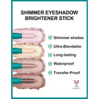Erinde 4 Colors Eyeshadow Stick, Eye Brightener Stick, Shimmer Creamy Eye Shadow Makeup, Long Lasting Waterproof Glitter Highlighter Eye Liner Pencil Set