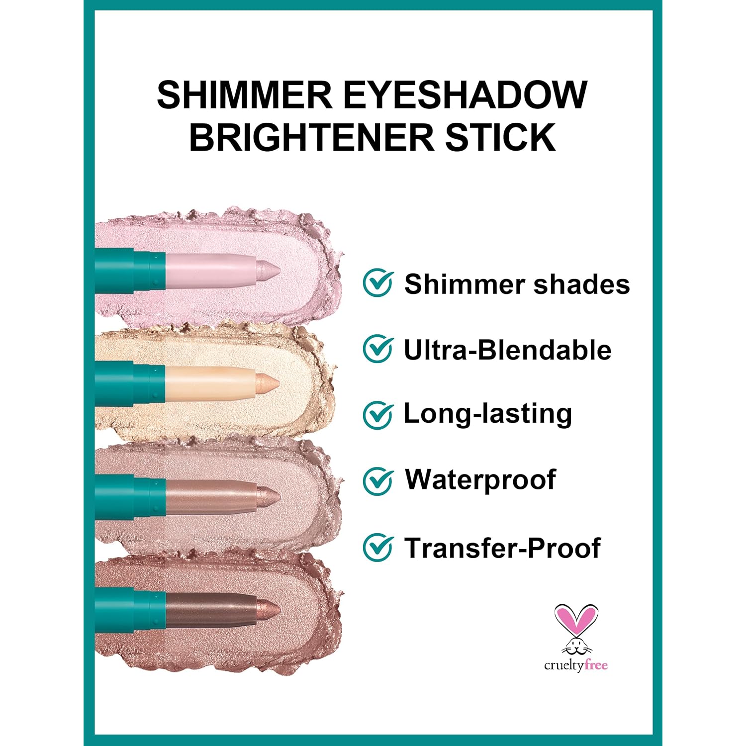 Erinde 4 Colors Eyeshadow Stick, Eye Brightener Stick, Shimmer Creamy Eye Shadow Makeup, Long Lasting Waterproof Glitter Highlighter Eye Liner Pencil Set