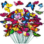 Vgoodall 50Pcs Butterfly Garden Decorations, 11.8 Inch Butterfly Stakes Ornaments Artificial Waterproof Butterflies For Flower Bouquet Outdoor Indoor Yard Art Patio Plant Pot Flower Bed Home Décor