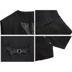 Women'S Formal Regular Fitted Business Dress Suits Button Down Vest Waistcoat