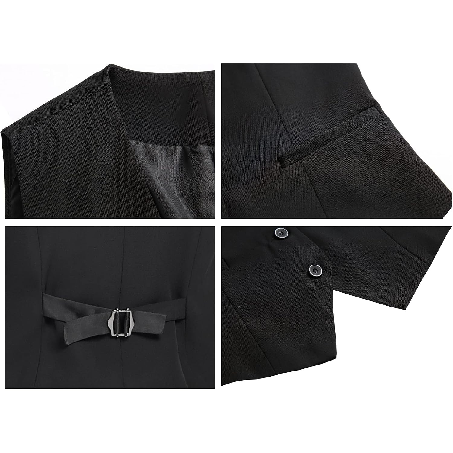 Women'S Formal Regular Fitted Business Dress Suits Button Down Vest Waistcoat