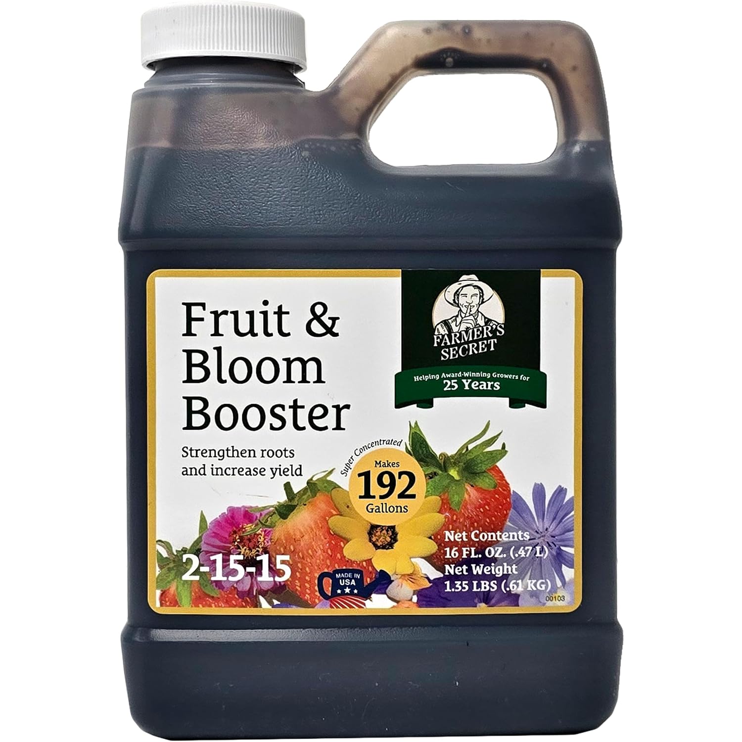 Farmer’S Secret Fruit & Bloom Booster Fertilizer - Super Concentrated - Boosts Flowering And Yield On All Varieties Of Fruits, Vegetables And Flowers (16Oz)