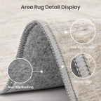 Area Rugs 9X12 Living Room - Stain Resistant 9X12 Area Rugs For Living Room, Non Slip Backing Printed Rugs For Bedroom, Folable Machine Washable Rugs (9'X12', Beige)
