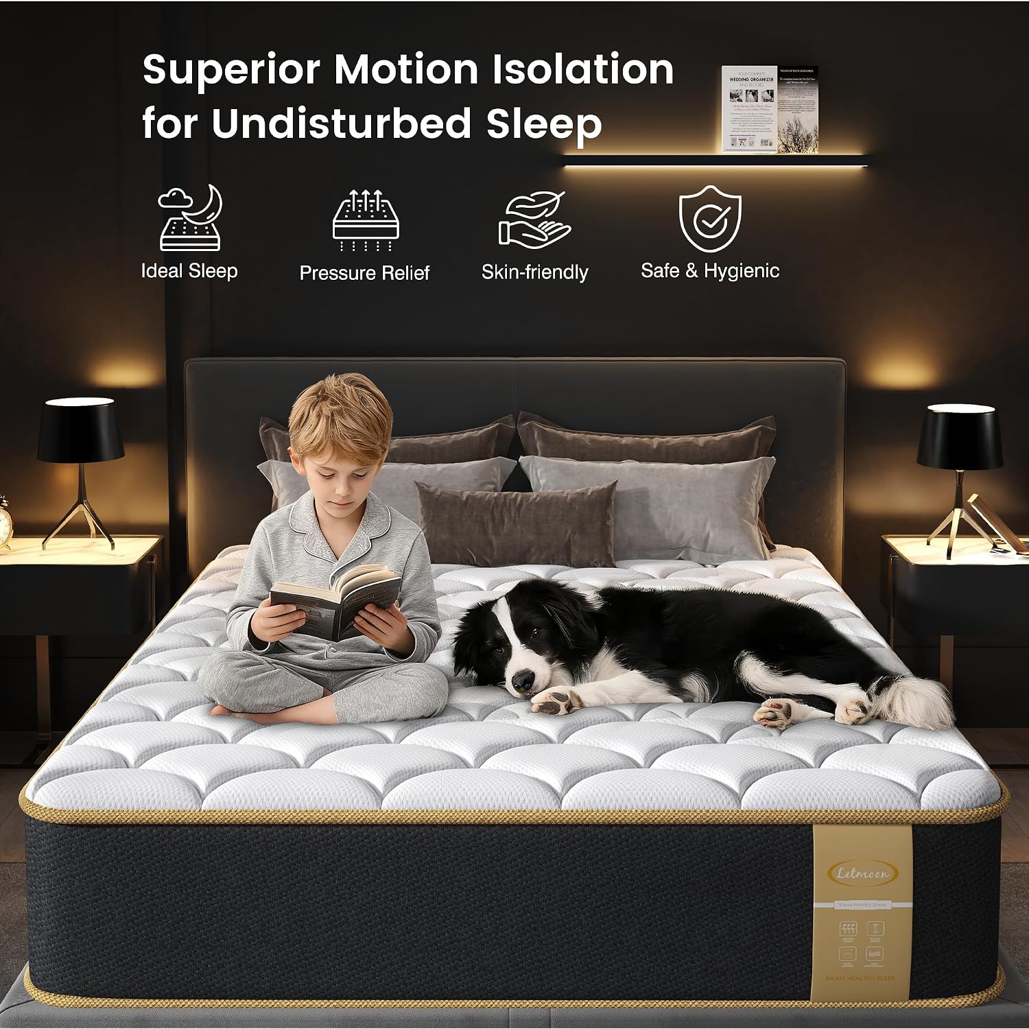 Luxury Full Size Mattress 8 Inch, Hotel Level Hybrid Mattress Full Size Bed In A Box, Gel Memory Foam & 7-Zone Ergonomics Targeted Support, Certipur-Us, Teens, Singles, Guest Rooms, 365-Trials