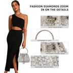 Sweetovo Sparkly Diamond Evening Bag Clutch Purses for Women Rhinestone Purse Glitter Handbag for Party Prom Cocktail Wedding
