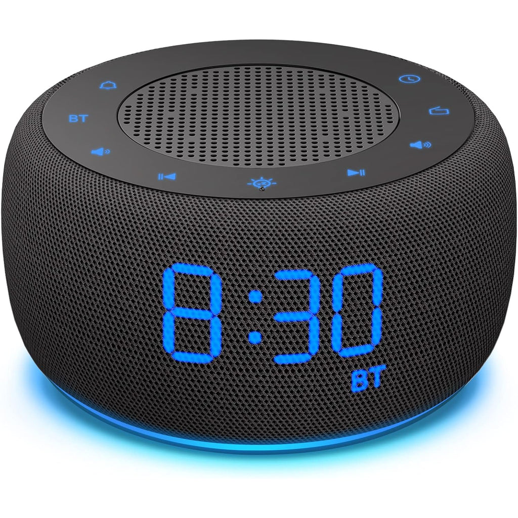 Buffbee Alarm Clock With Bluetooth Speaker & Fm Radio For Bedside – Gradual Wake-Up Sounds, Fully Dimmable Display & Ambient Night Light, Plug-In Digital Clock For Bedroom