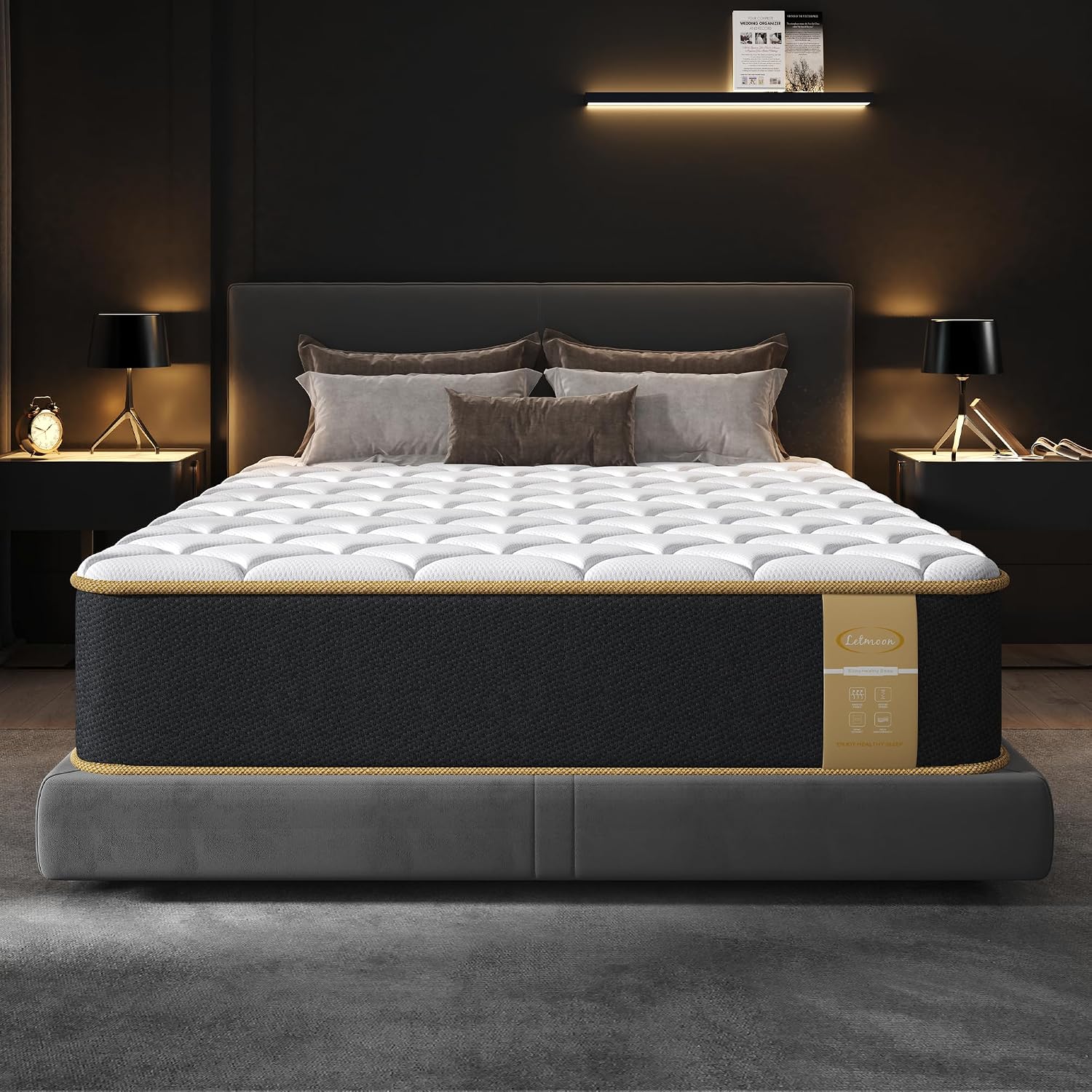 Luxury Full Size Mattress 8 Inch, Hotel Level Hybrid Mattress Full Size Bed In A Box, Gel Memory Foam & 7-Zone Ergonomics Targeted Support, Certipur-Us, Teens, Singles, Guest Rooms, 365-Trials