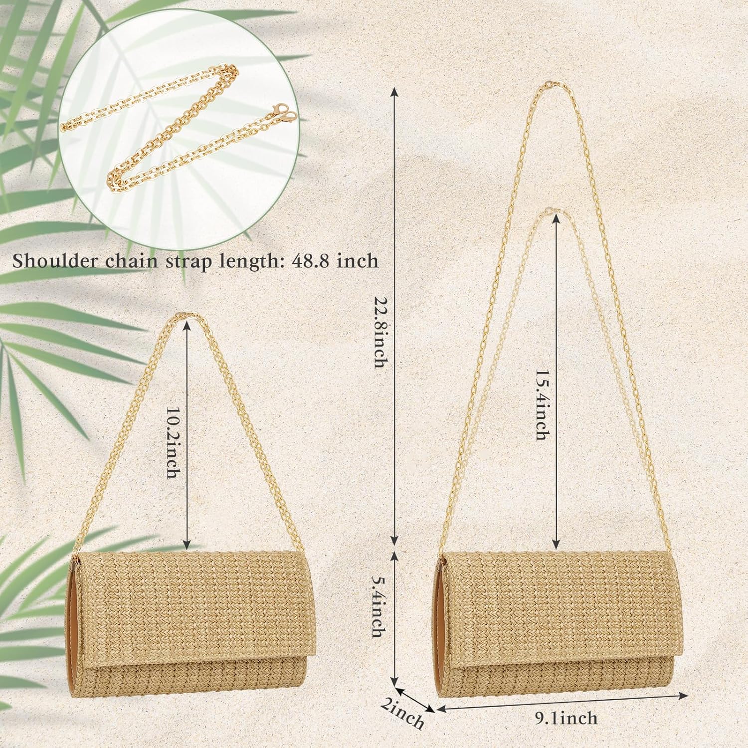 Kseymeir Straw Clutch Purse Shoulder Crossbody Bag Envelope Purse Raffia Handbag for Summer Beach Travel 2026 Trendy | Straw, Summer, Beach, Travel, Trendy