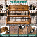 Klm Liquor Bottle Display Shelf, Coffee Syrup Rack Organizer, 3 Step Countertop Liquor Wine Rack, Mini Bar,Liquor Cabinet, Home Retro Bar Shelf Stand For Liquor Whiskey, Spirits