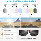 Polarized Sunglasses Fit Over Glasses for Men Women, Wraparound Sun Glasses UV400 Protection for Driving Fishing A07 Beige Tortoise Frame/Grey Lens