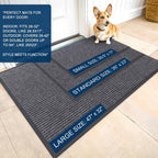 Olanly Front Door Mat Indoor Outdoor Entrance, Waterproof Heavy Duty Doormat, Fade Resistant, Low Profile, Easy Clean Patio Porch Welcome Floor Mats For Entry, 29.5X17, Grey