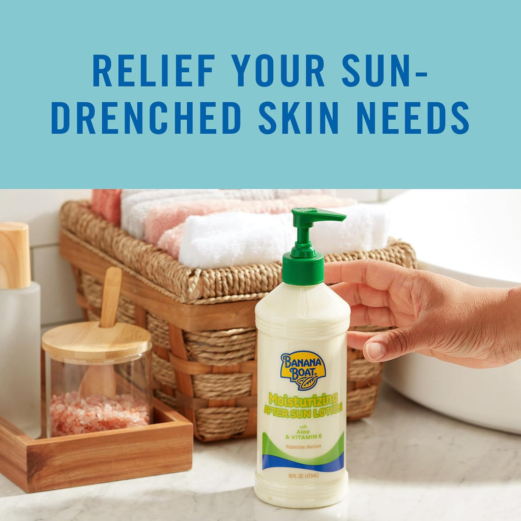 Banana Boat Moisturizing After Sun Lotion With Aloe And Vitamin E, 16Fl Oz, After Sun Care, Banana Boat After Sun Lotion, Sunburn Relief, 16Fl Oz