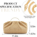Straw Clutch Purses For Women Summer Beach Bag Woven Crossbody Bag Handbag Vacation Wicker Purse