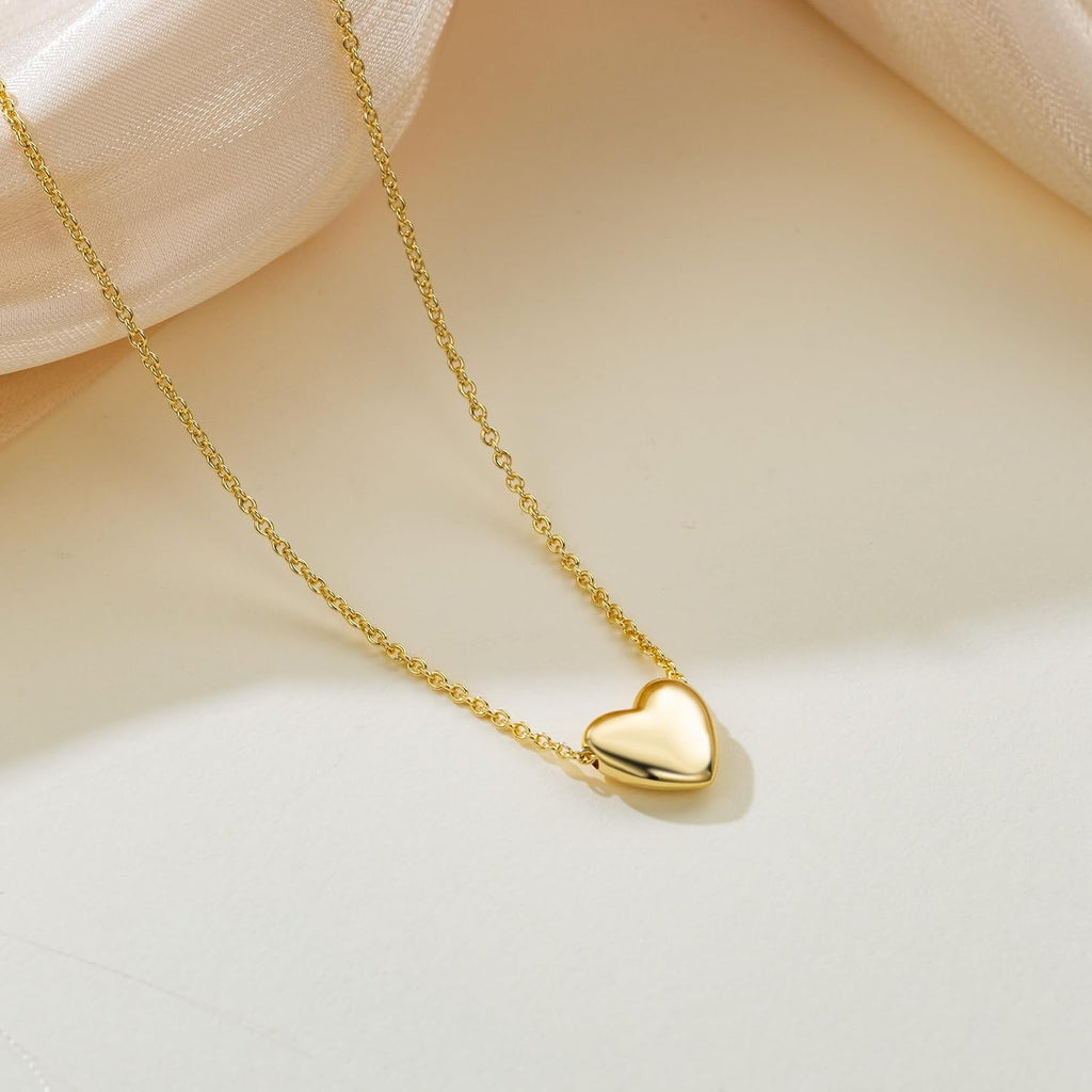 Gold Necklace for Women 14K Gold Pendant Necklaces for Women Charm Beauty Elegance and A Hint of Romance Dainty Heart Pendant Necklaces With Adjustable Length 18in