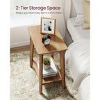 Vasagle Maezo Collection - Side Table, 2-Tier Small Rectangular End Table, 11.8 X 18.9 X 21.8 Inches, Nightstand With Tapered Legs, Curved Transitions, For Small Spaces, Honey Brown Ulet332K01