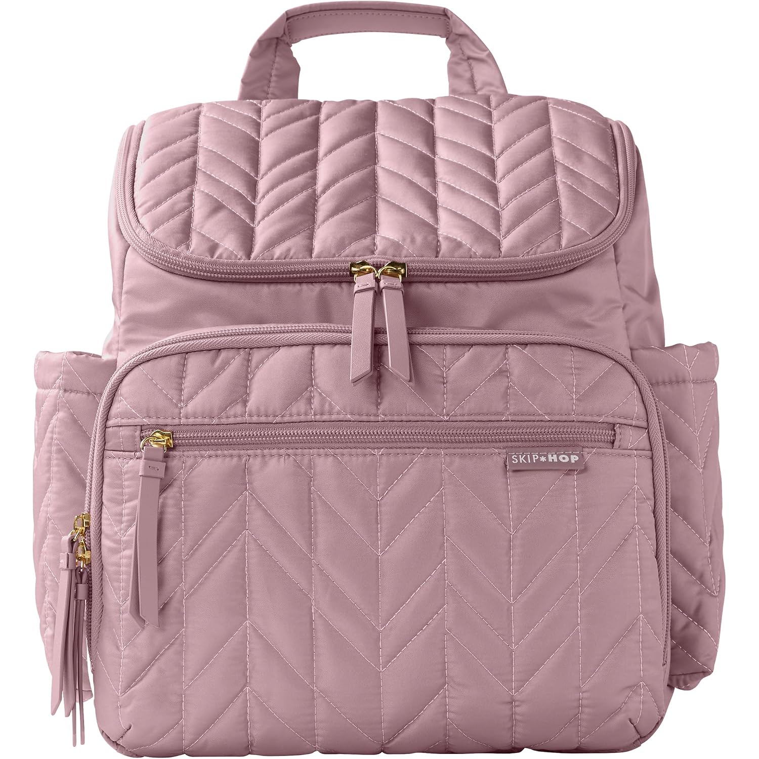 Skip Hop Diaper Bag Backpack: Forma, Multi-Function Baby Travel Bag With Changing Pad & Stroller Attachment, Mauve Mist