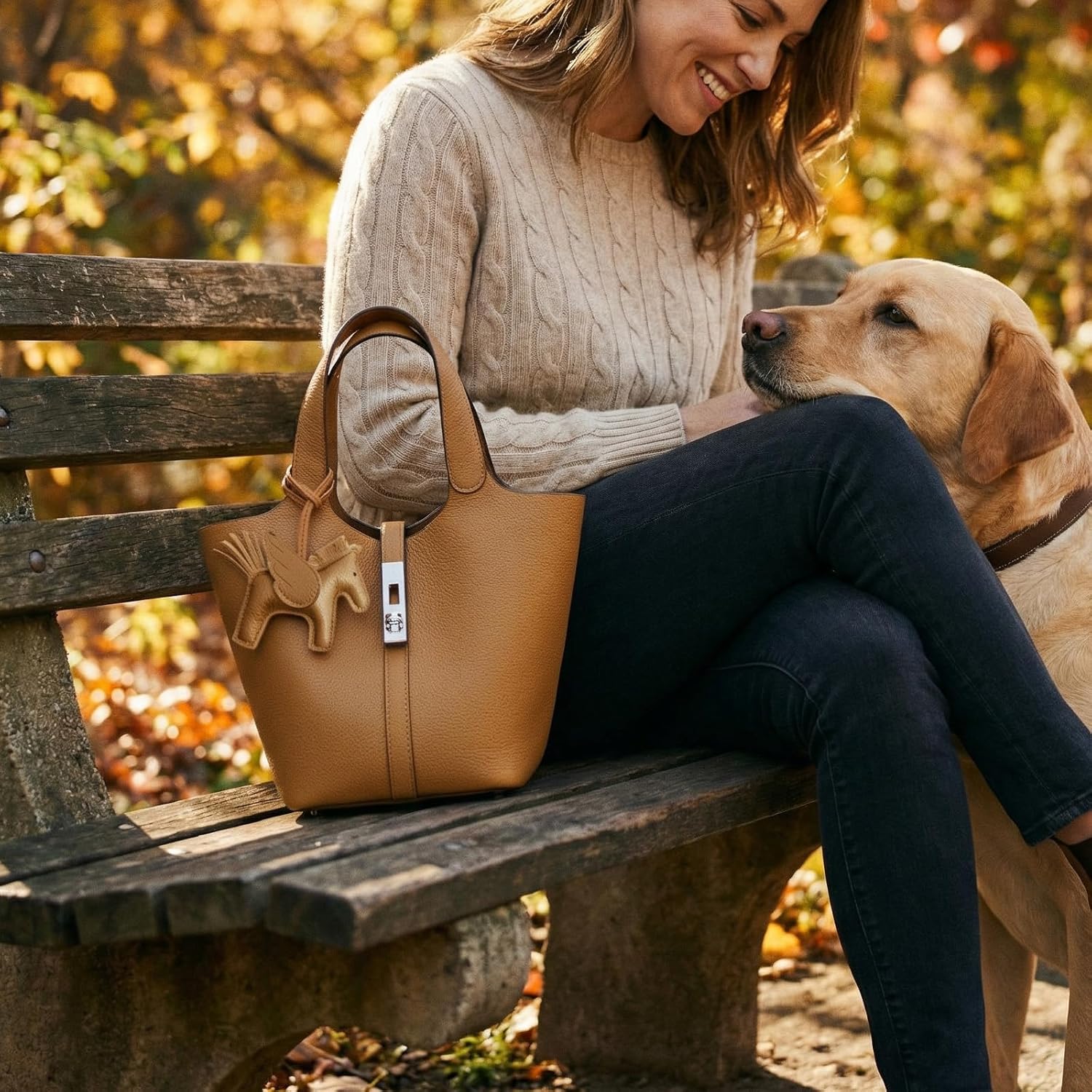 Tote Bag for Women Vegan Leather Bucket Purse for Women Top Handle Handbag Shoulder Bag with Detachable Small Purse