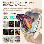 Iaret Smart Watch (Answer/Make Calls), Smart Watches for Women, Fitness Tracker with Heart Rate Sleep Monitor Pedometer Calories, Waterproof Fitness Watch for Android iPhone (Rose Gold)