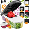 Fullstar Pro Core Vegetable Chopper - Chop And Slice Lid - Food Chopper With Container, Veggie Chopper, Fruit Slicer, Onion Dicer - Meal Prep Essential - Kitchen Gadget (6-In-1, White/Black)