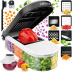 Fullstar Pro Core Vegetable Chopper - Chop And Slice Lid - Food Chopper With Container, Veggie Chopper, Fruit Slicer, Onion Dicer - Meal Prep Essential - Kitchen Gadget (6-In-1, White/Black)