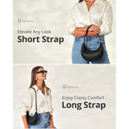 Vantamo Crescent Bags For Women with RFID Protection, Half Moon Clutch Purses for Women with Anti-Theft Clip for Extra Safety