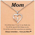 PINKDODO Heart Cross Necklace for Women Baptism Confirmation Easter Gifts