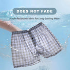 Bamboo Cool Men'S Underwear Woven Boxer Shorts,Classic Relaxed Fit,Lightweight Plaid Boxers,6 Pack