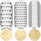 Cambom Lemon Zester Grater Three-Piece Suit - Heavy Duty Kitchen Tool For Parmesan Cheese, Ginger, Garlic, Nutmeg, Chocolate, Vegetables，Fruits，Stainless Steel Grater Dishwasher Safe Black