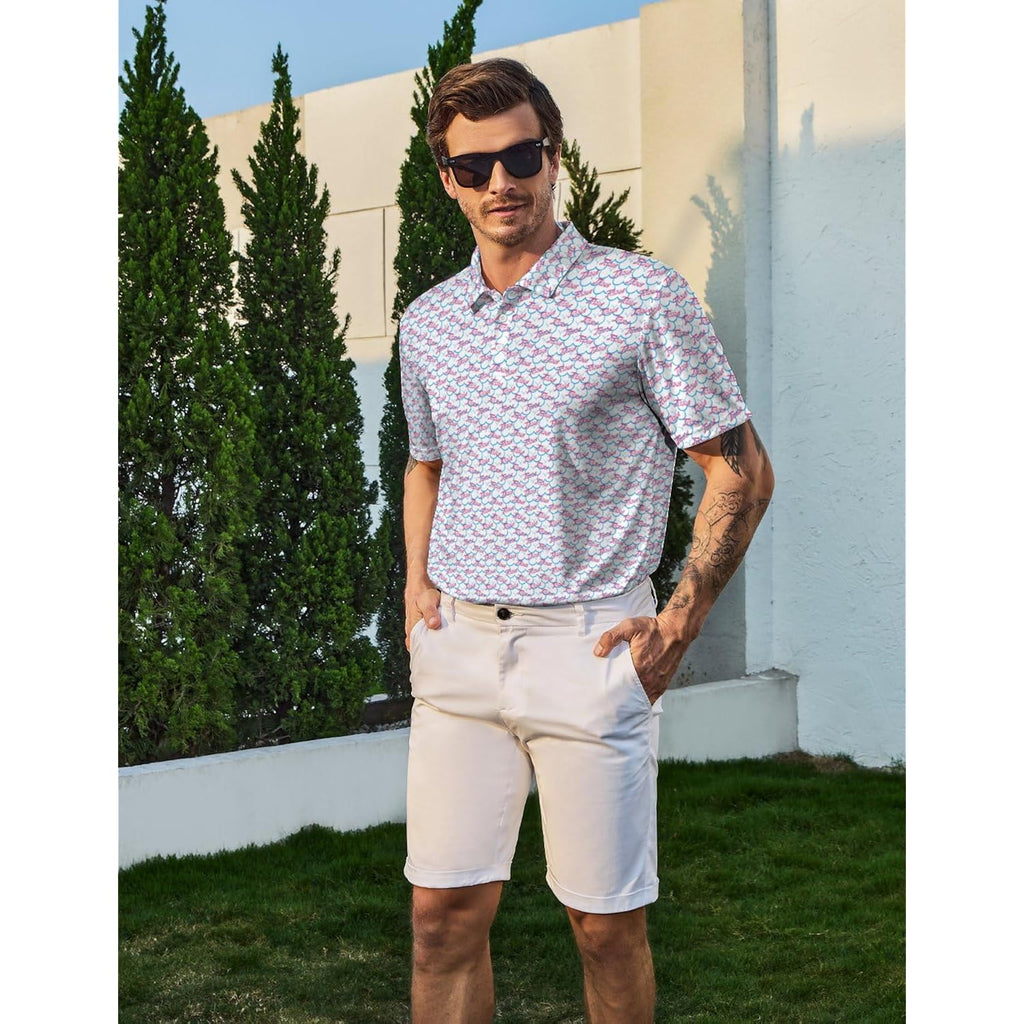 Mens Golf Shirts Golf Polo Shirts For Men Short Sleeve Polo Shirts Golf Gifts
