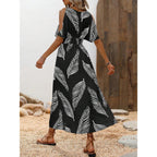 Verdusa Women'S Vacation Beach Dress Hawaiian Cold Shoulder Dresses Tropical Maxi Sundress Summer Cruise Outfits 2026