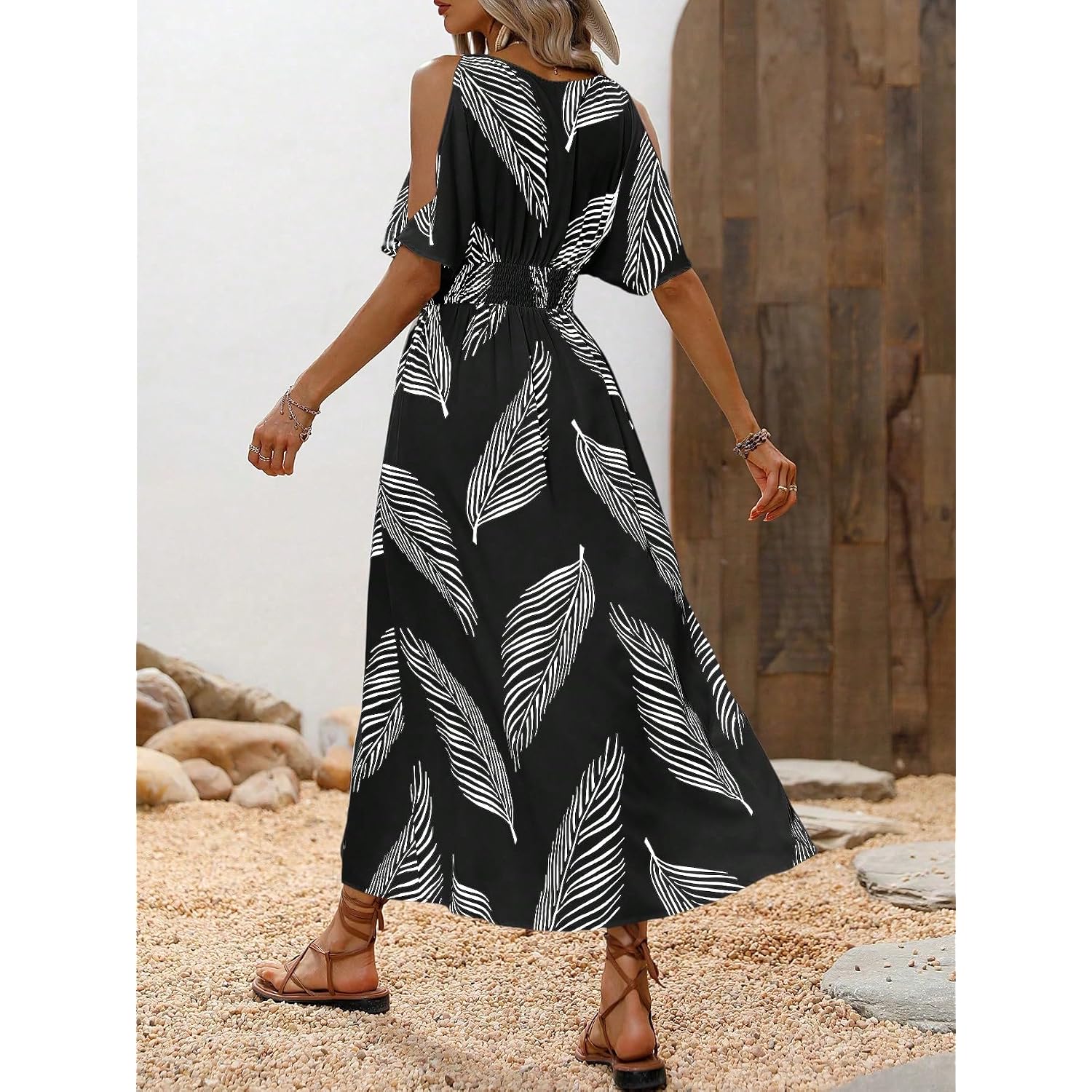 Verdusa Women'S Vacation Beach Dress Hawaiian Cold Shoulder Dresses Tropical Maxi Sundress Summer Cruise Outfits 2026