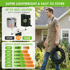 Garden Hose 100 Ft, Non-Expandable Ultra-Lightweight Flexible Hose With 360° Dual-End Anti-Kink Design, 10-Pattern Spray Nozzle, 500 Psi Leak-Proof, 96-Strand Braided Fabric, Storage Strap