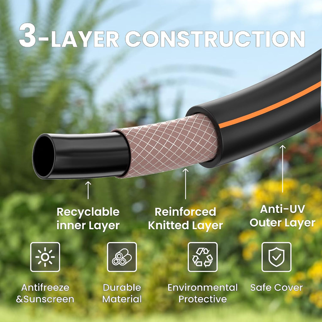 Giraffe Tools Leader Hose 6Ft X 5/8", Short Water Hose Heavy Duty, Lightweight, Flexible Hybrid Hose, Female To Female Fittings