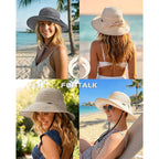 FURTALK Women's Wide Brim Sun Hat Ladies UPF80+ UV Protection Foldable Beach hat