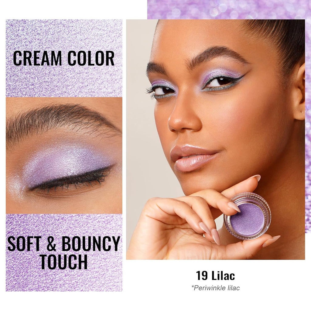 Oulac Purple Cream Eyeshadow Also For Highlighter Large Capacity Highly Pigmented Eye Shadow Waterproof &Long Lasting With Moisturizing Formula, Shimmer Glitter Eye Makeup. 6G.(19)