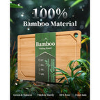 Kitsure Bamboo Cutting Board For Chopping & Serving, Large, Natural | Multi-Sizes Wooden Cutting Boards For Kitchen, Convenient Kitchen Essentials With Deep Juice Grooves