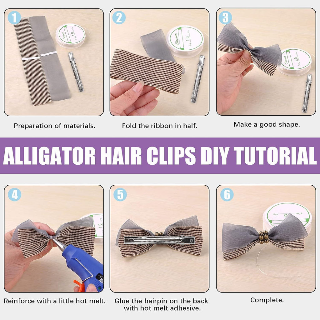 Swpeet 200Pcs 1.26inch - 3.2cm Alligator Hair Clips Kit, Perfect for Metal Duck Bill Hair Clips Flat Top Single Prong Hairpins for Hair Styling DIY Accessories (1.26 Inch)