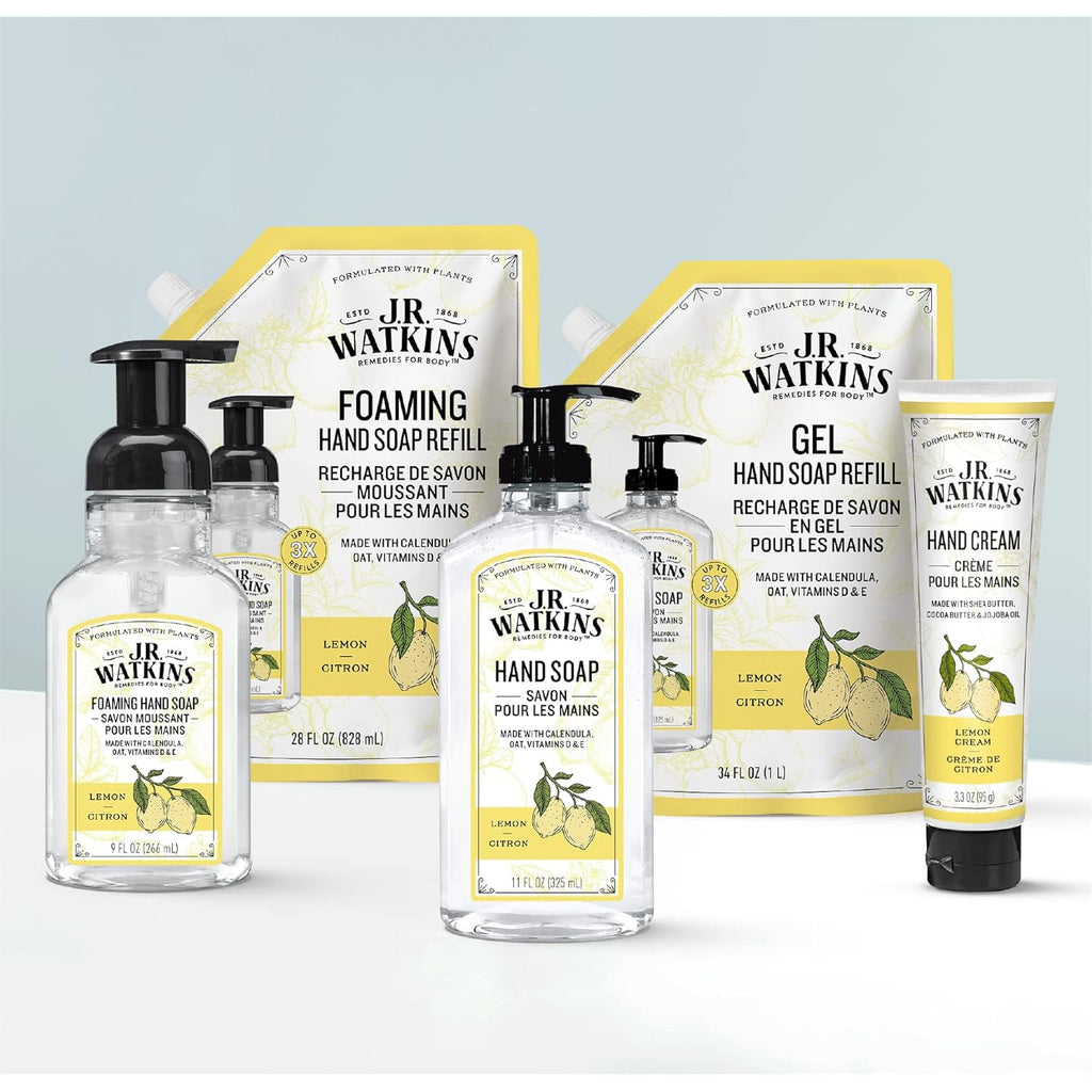 J.R. Watkins Foaming Hand Soap with Pump Dispenser, Moisturizing Foam Hand Wash, Alcohol-Free, Cruelty-Free, Citron, 9 fl oz, 3 Pack