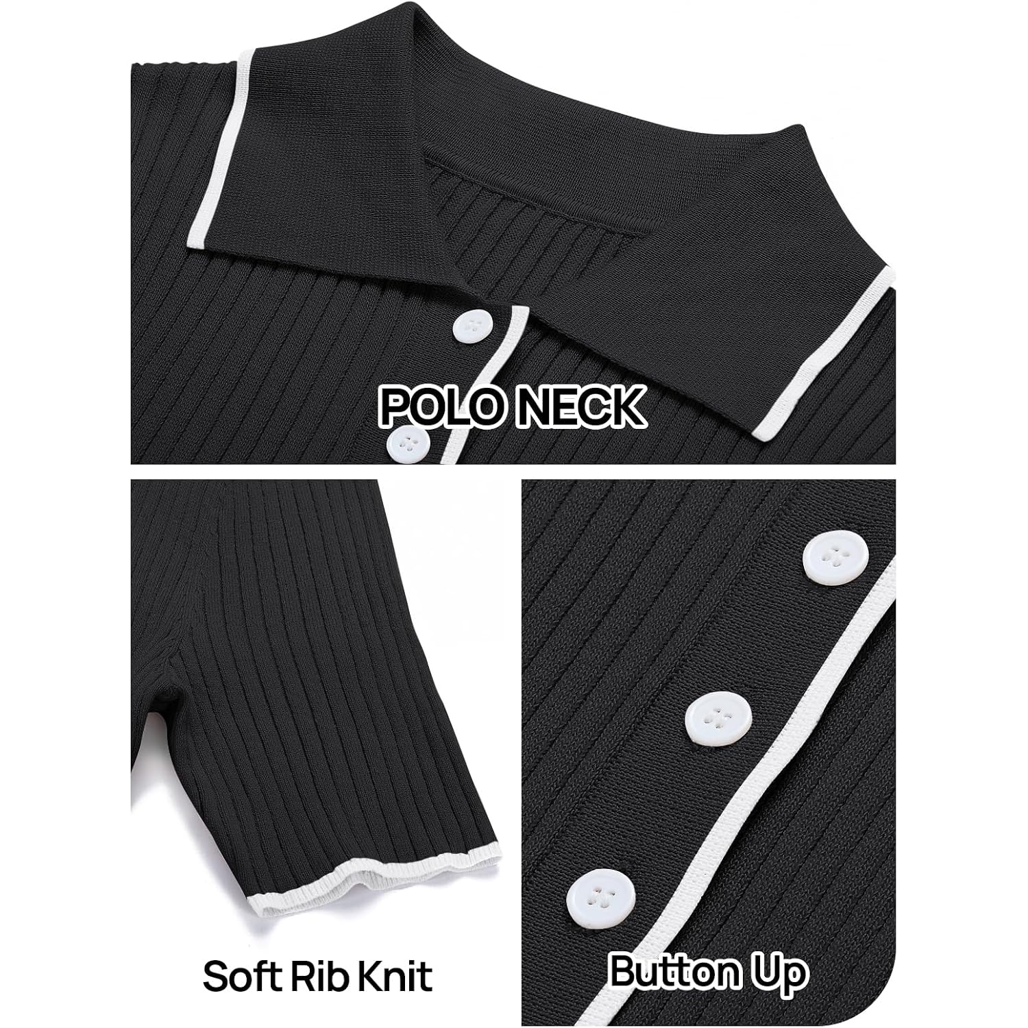Merokeety Women'S Spring Summer Ribbed Maxi Dress 2026 Bodycon V Neck Button Short Sleeve Slim Fit Knit Sweater Dresses