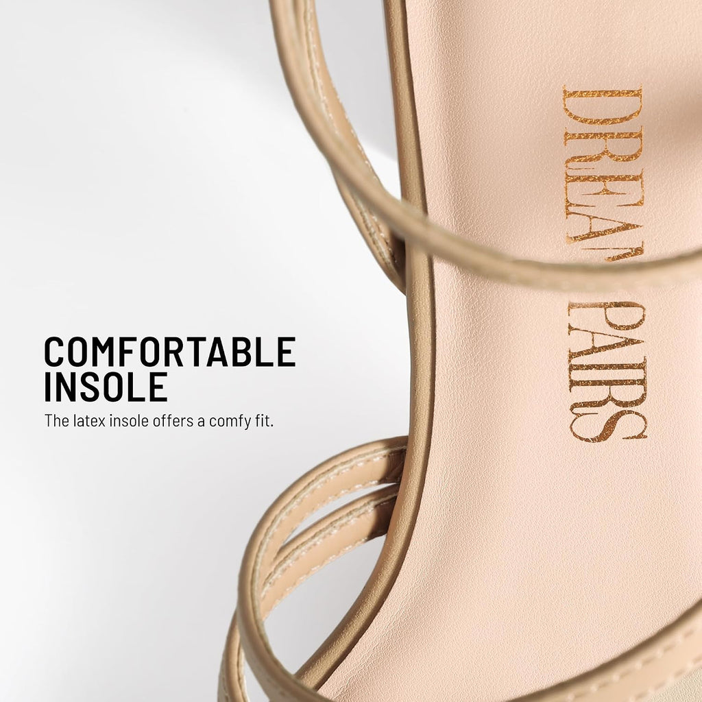 Dream Pairs Women'S Heels Chunky Block Strappy Square Open Toe Ankle Buckle 3.15 Inch Heeled Sandals Wedding Party Dress Prom Shoes
