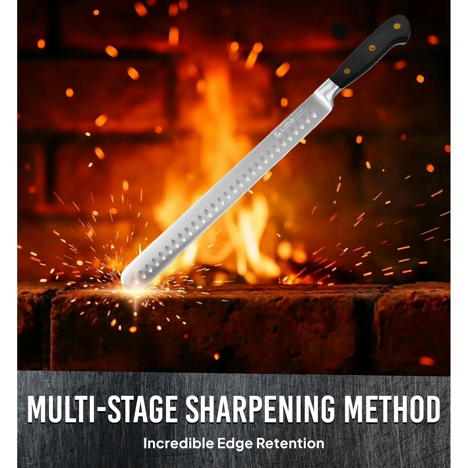 Bright Hobby Brisket Slicing Knife – 12" Brisket Knife, BBQ, Grilling Gifts For Men – Razor Sharp German Steel, Full Tang, Ergonomic Handle