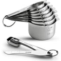 Spring Chef Stainless Steel Measuring Cups And Spoons Set Of 14 With Leveler, Nesting Kitchen Metal Measuring Cups And Spoons Set For Dry And Liquid Ingredients, Perfect For Cooking & Baking