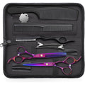 Jason Hair Cutting Scissors Professional - 10 Pcs Haircut Scissors Set, Thinning Shears For Hair Cutting With 30 Teeth, Straight Shears For Men Women Home Salon Barber Purple