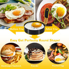 3.5'' Egg Rings With Silicone Handle, Stainless Steel Egg Cooking Rings，Nonstick，For Frying Eggs And English Muffins Pancake, Egg Mold Shaper For Breakfast