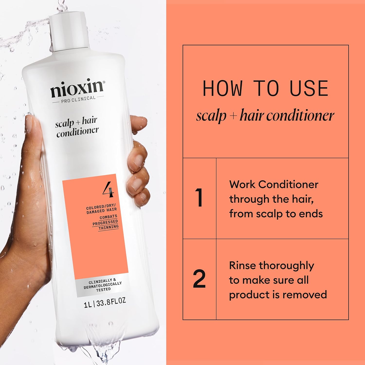 Nioxin System 4 Scalp + Hair Thickening Conditioner For Colored, Dry, & Damaged Hair With Progressed Thinning Maintain Vibrant Color Nourish & Boost Hair Density With Niacinamide & Biotin