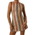 Gorglitter Women'S Crochet Vacation Summer Mini Dress Sundresses Boho Beach Hawaiian Party Club Graduation Sun Dress